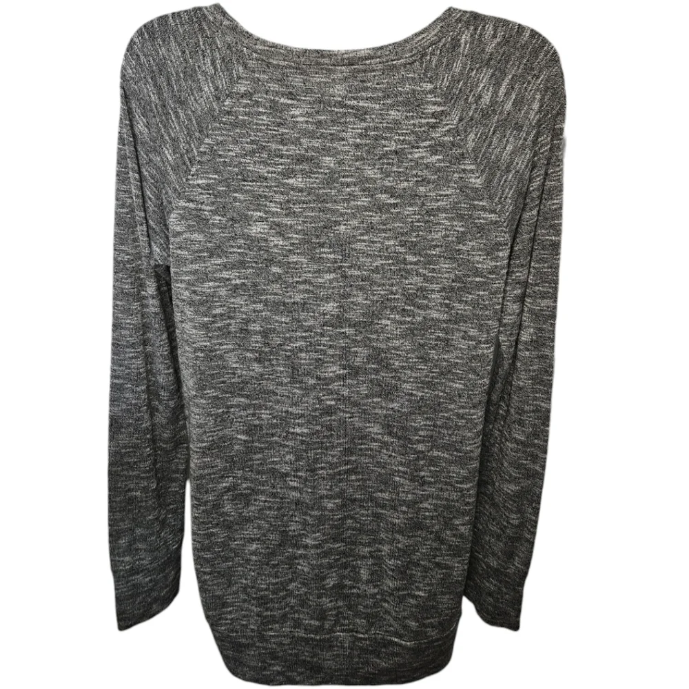 Juicy Couture Medium Marled Gray Hem Knot Long Sleeve Lightweight Sweater Top